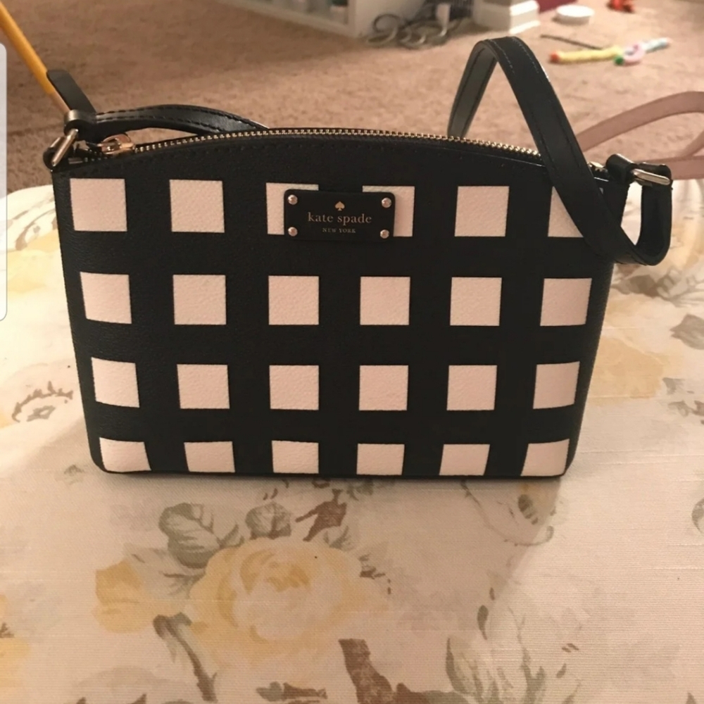 GUC black and white checkered crossbody
